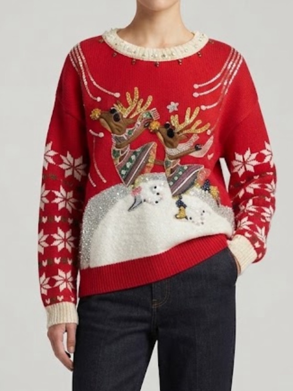 Holiday Time Reindeer Christmas Sweater
